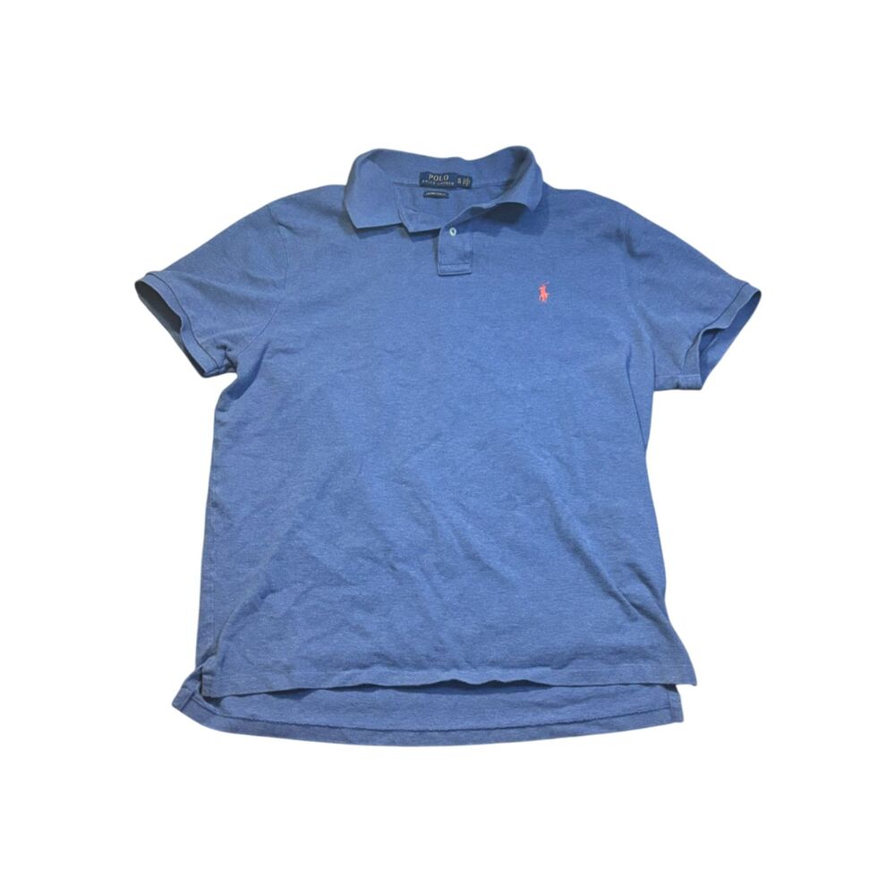 Polo Ralph Lauren sz XL polo top custom‎ slim fit collared blue preppy academia